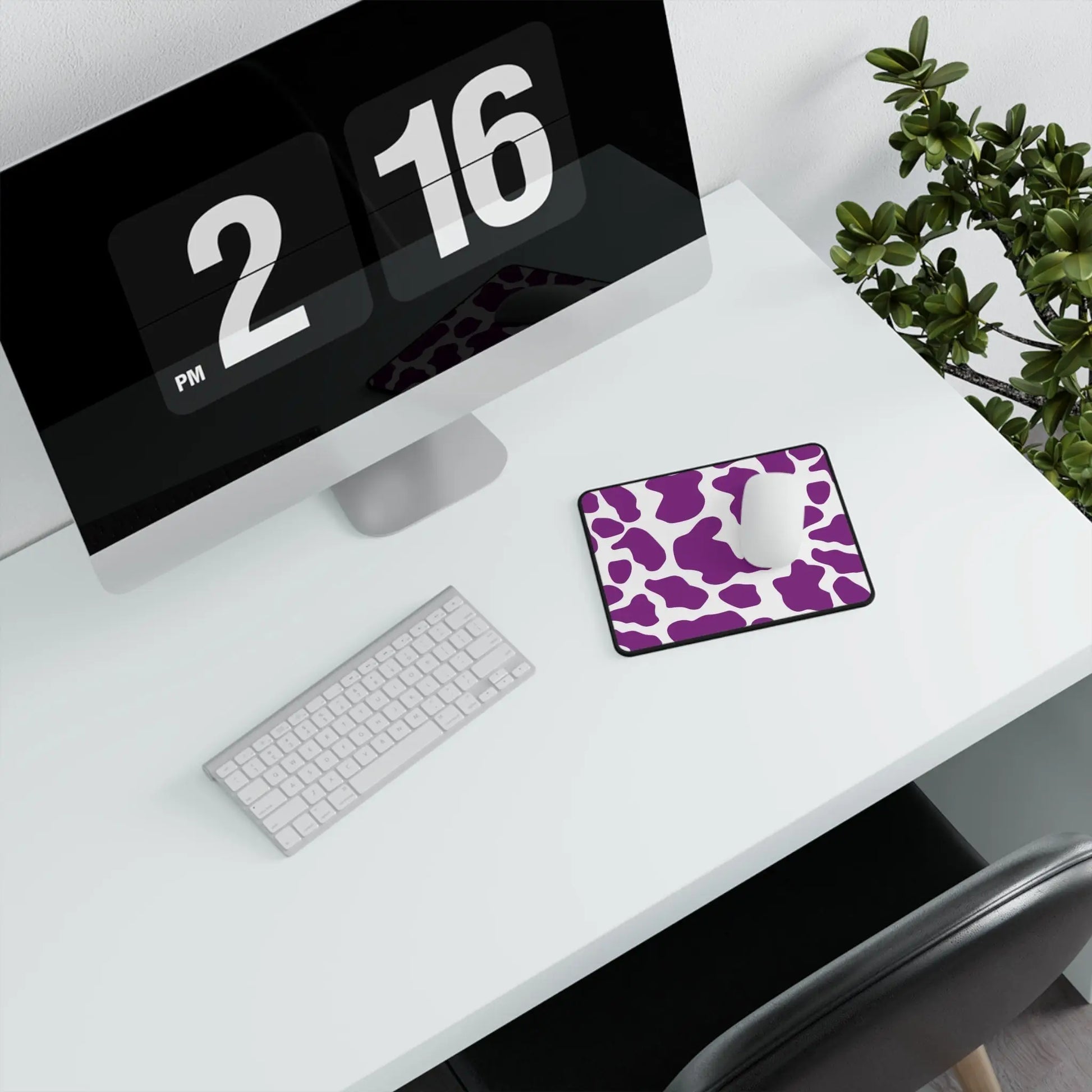 Purple Cow Print Non-Slip Gaming Mouse Pad - 9.5’’ × 8’’ - Home Decor
