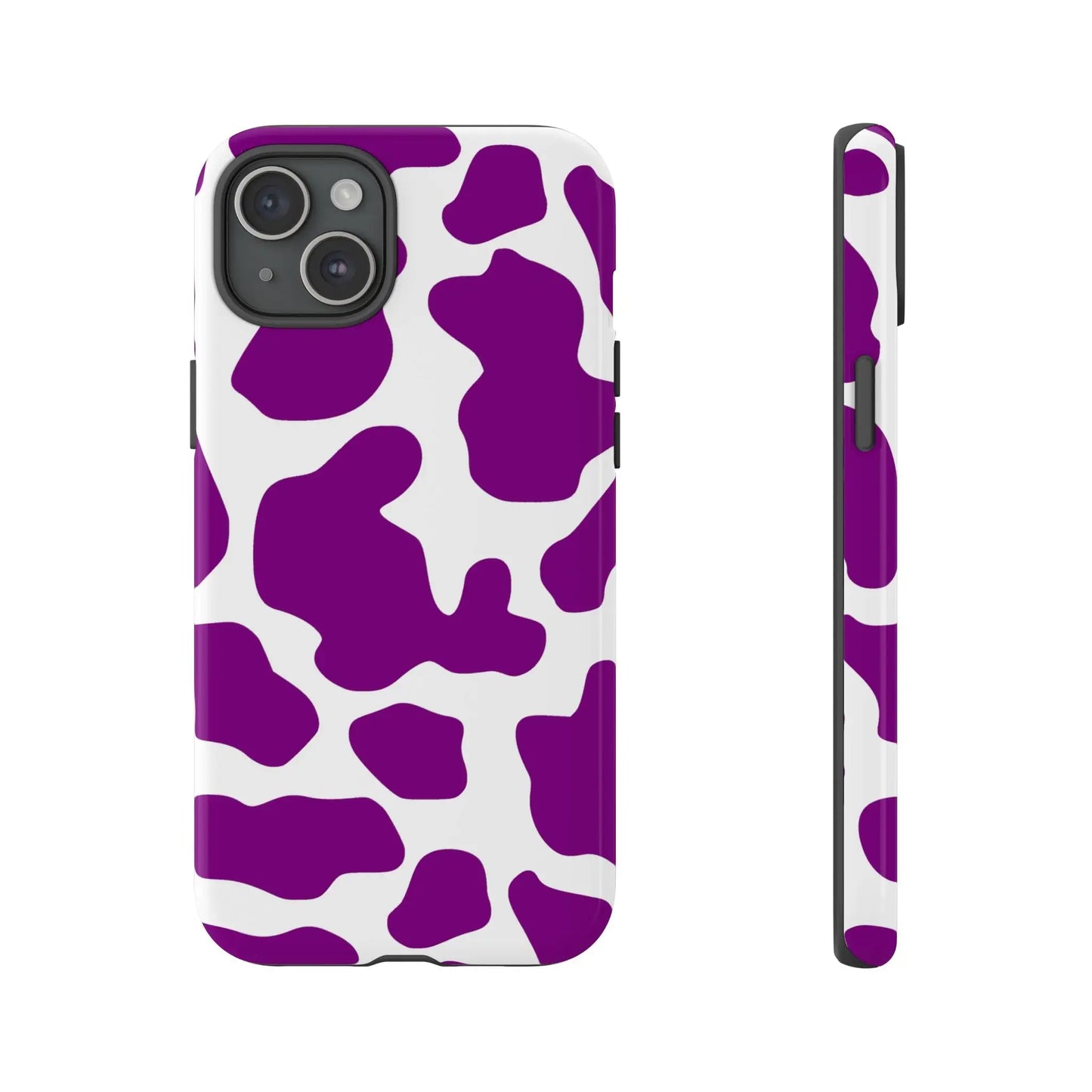 Purple Cow print Phone Case Cover - iPhone 15 Plus / Glossy - Phone Case