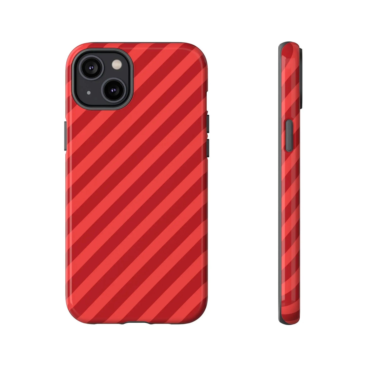 Red Stripes Hard Shell Phone CaseCover - iPhone 14 Plus / Glossy - Phone Case