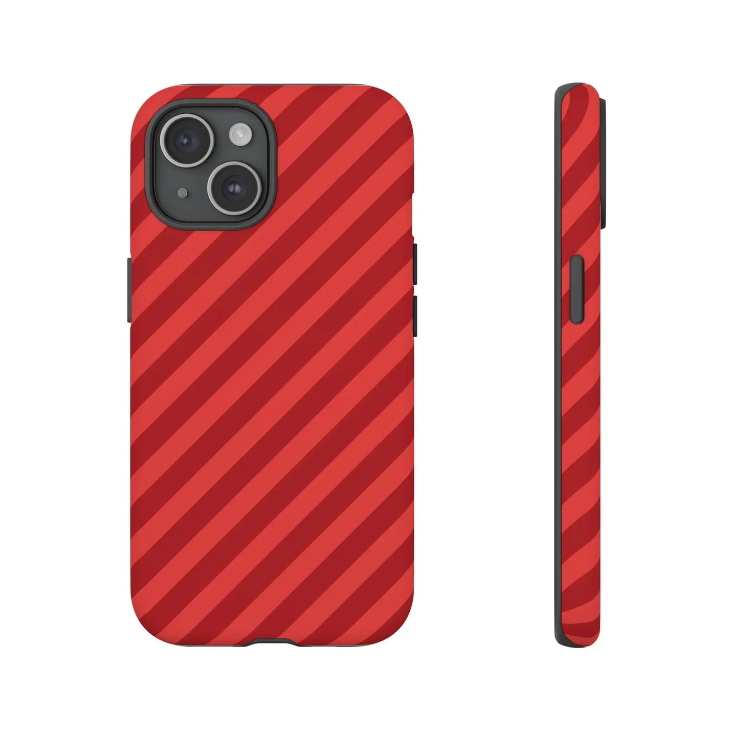 Red Stripes Hard Shell Phone CaseCover - iPhone 15 / Matte - Phone Case