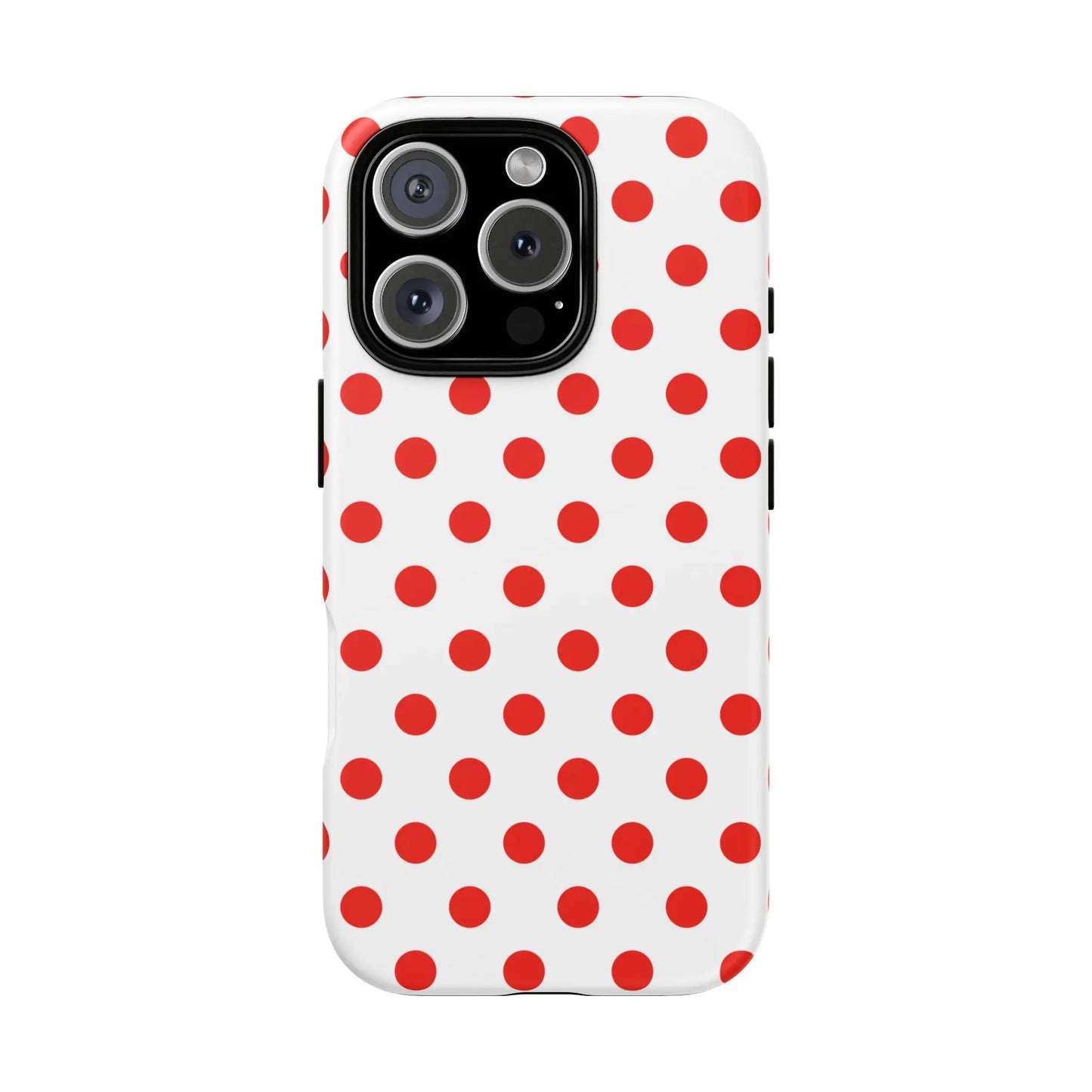 Red White Polka Dot Phone Case Cover for iPhone Samsung and Google Phones - iPhone 16 Pro / Matte - Phone Case