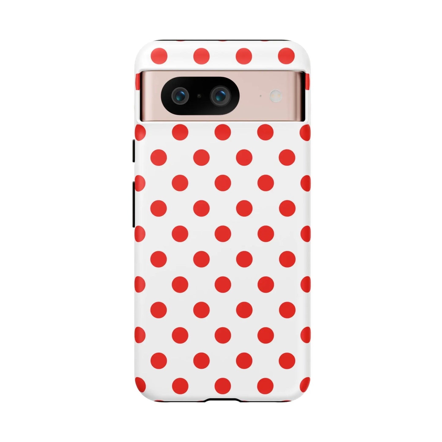 Red White Polka Dot Phone Case Cover for iPhone Samsung and Google Phones - Google Pixel 8 / Matte - Phone Case