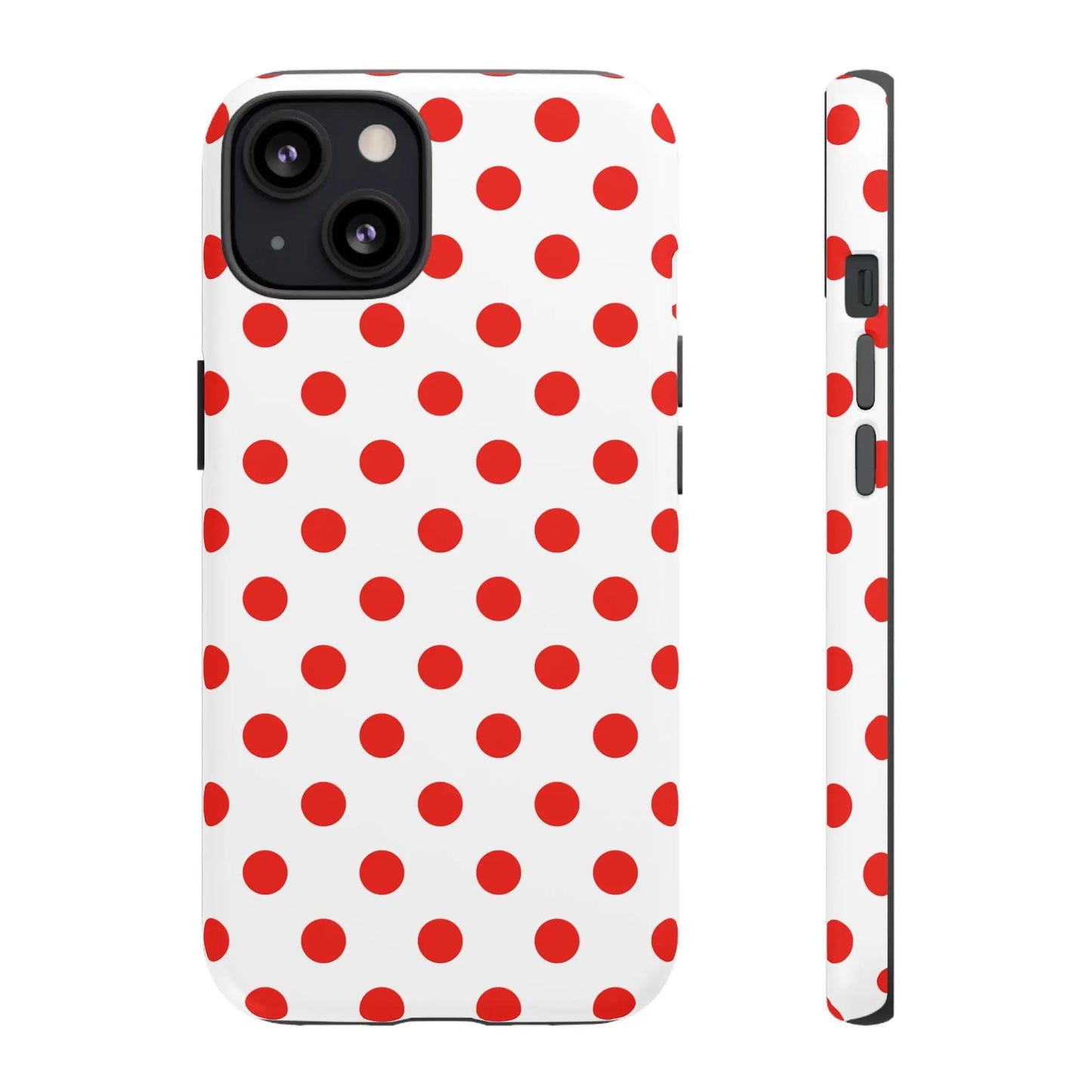 Red White Polka Dot Phone Case Cover for iPhone Samsung and Google Phones - iPhone 13 / Matte - Phone Case